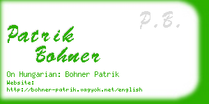 patrik bohner business card